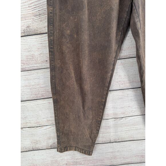 Oli & Hali Mineral Washed High Waist Pleated Barrel Pants Womens L Brown - Picture 5 of 14